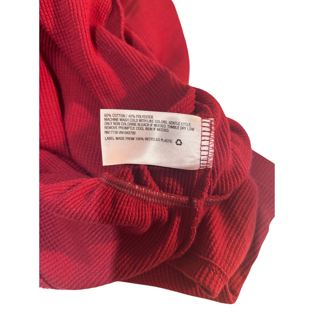 Wild Fable Waffle Knit Baby Doll Dress Womens Cranberry Empire Waist Ruffle L - Picture 9 of 10